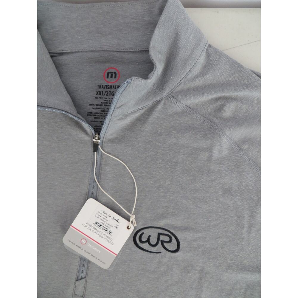 TRAVIS MATHEW MEN'S YANKS 1/4 ZIP GREY HEATHER SIZE 2XLARGE NWT